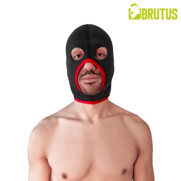 BRUTUS Neoprene Face Fucker Hood Zwart / Rood