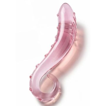 ToyJoy Glazen G-Spot Dildo Sparkle - Roze Transparant