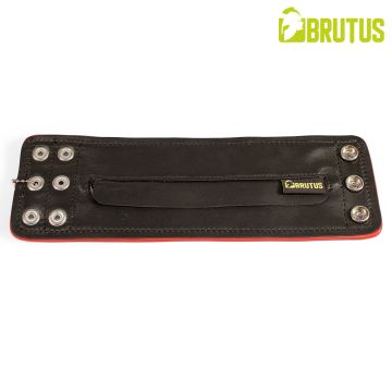  BRUTUS Leren Polsportemonnee met Rits - Zwart/Rood