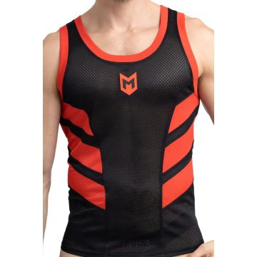 Maskulo Skulla Mesh Tanktop - Zwart/Rood