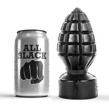 All Black Liam Buttplug Zwart - 12 cm