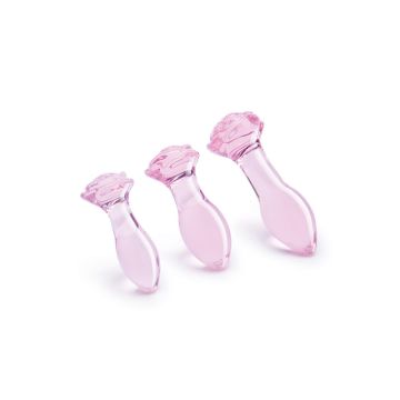 Glazen Anal Training Set Rosebud