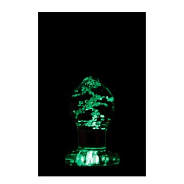 Glazen Buttplug Glow in  the Dark - Firefly