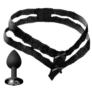 Kanten String met Luxe Buttplug