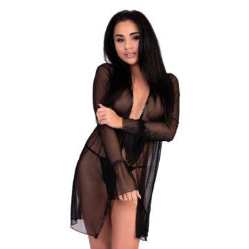 Monelita Peignoir met String - Zwart