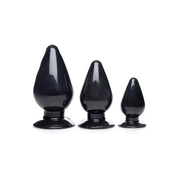 Master Series Triple Cones Butt Plug Set 3 Stuks - Zwart-master-series-triple-cones-butt-plug-set-3-stuks-zwart-1.jpg