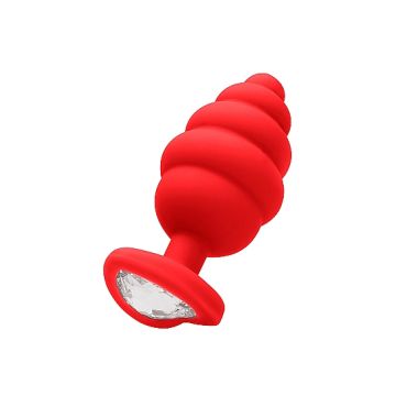 Mini Buttplug Geribbeld - Rood