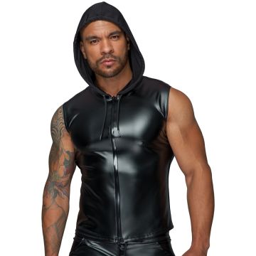 Noir Handmade Korte Mouwloze Hoodie - Zwart