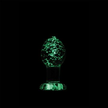 Glazen Buttplug - Glows In The Dark 7 cm