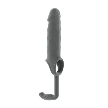 Penis Sleeve met Anaal Plug - Grijs