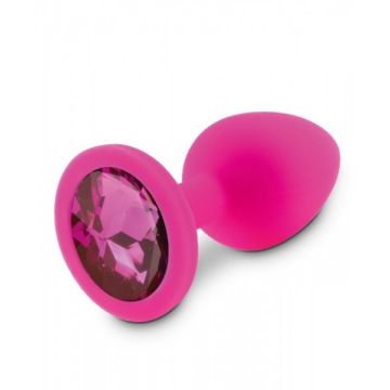 Roze Siliconen Buttplug met Roze Diamant  - M-roze-siliconen-buttplug-met-roze-diamant-m.jpg