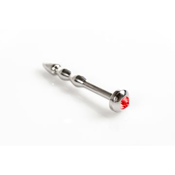 RVS Penis Plug met Juweel - Rood