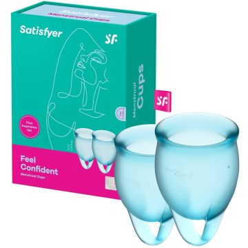 Satisfyer - Feel Confident Menstruatie Cup Set Lichtblauw