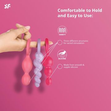 Satisfyer Buttplug Set van 3 - Multicolor
