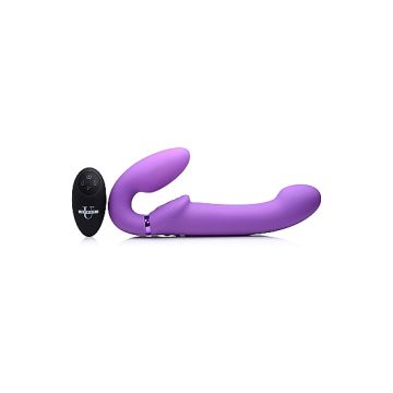 Strapless Strap-on met Clitoris Pulsaties - Paars