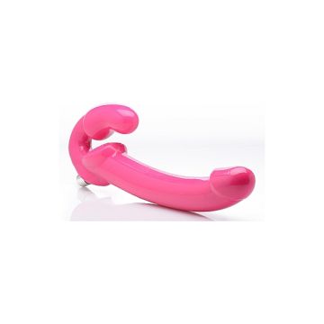 Strapless Strap-On met Vibratie - Roze