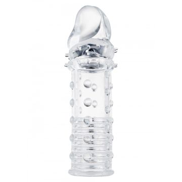 Verlengende Penis Sleeve met Noppen - Transparant