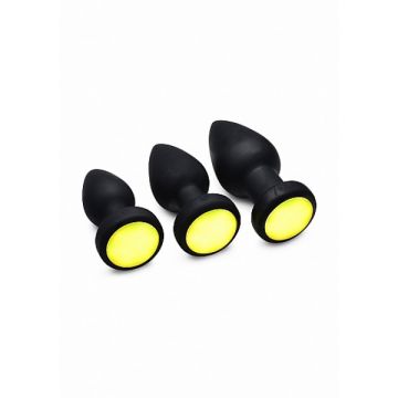 Vibrerende Buttplug met Led Verlichting Medium - Zwart