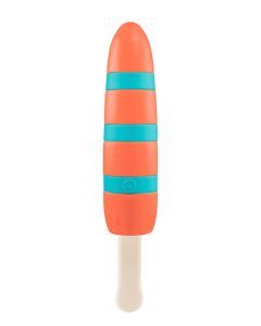 Oplaadbare Vibrator Popsicle - Oranje / Groen los