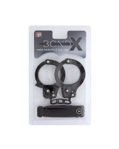 BondX metalen handboeien en liefdes touw (3m)
