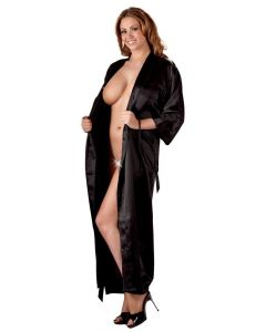 Lange Zwarte Kimono model voor