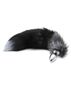 Buttplug Black & White Fox Tail M