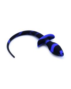 Anaalplug Hondenstaart Zwart/Blauw