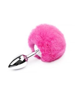 Buttplug met Roze Pompon - Maat S