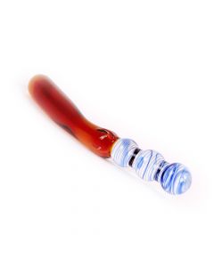Glazen Dildo Blue & Amber Curves