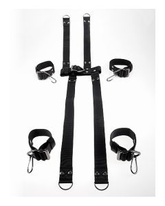 Hogtie en Collar Bondage Set - Zwart bovenkant