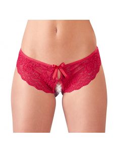 Kanten Slip met Open Kruis - Rood voorkant