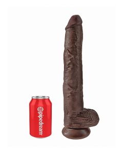 King Cock Dildo met Balzak 36 cm - Bruin blikje