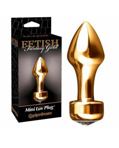 Gouden Mini Buttplug met Diamant - 7.5 cm
