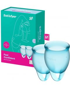 Satisfyer - Feel Confident Menstruatie Cup Set Lichtblauw