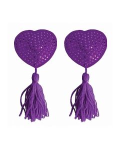 Nipple Tassels - Heart - Purple