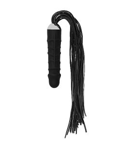 Black Whip with Realistic Silicone Dildo - Black  geheel