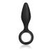 Zwarte Siliconen Buttplug met trekring