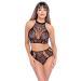 Stijlvolle 2-Delige Lingerie Set Met Netstructuren Zwart Stijlvolle 2-Delige Lingerie Set Met Netstructuren Zwart