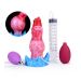 Opblaasbare en Spuitende Dildo Air Boulys - Rood/Blauw
