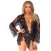 Floral Lace Body en Kimono - Zwart