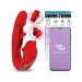 Rabbit Vibrator Met App IY Mouty Biting & Flipping - Rood Rabbit Vibrator Met App IY Mouty Biting & Flipping - Rood