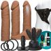 Vibrerende Strap-On Set Doc Johnson Dual Density Ultraskyn - Getinte Huidskleur