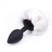 Buttplug met Pompon Zwart - Maat S