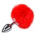 Buttplug Metal Anal Fluffy Rood - S