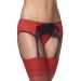 Fancy Jarretel Gordel met G-String en Kousen - Rood