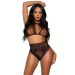 Leg Avenue Halter Crop Top & High Waist Slip - Zwart