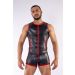 Mister B Neopreen V-Shaped Top - Zwart/Rood