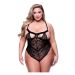 Queen Size Sexy Strappy Kanten Teddy - Zwart Queen Size Sexy Strappy Kanten Teddy - Zwart