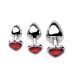 RVS Buttplug Set met Hart - Rood