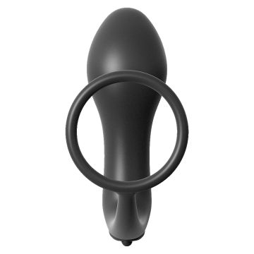 Vibrerende Plug met Cockring - Zwart